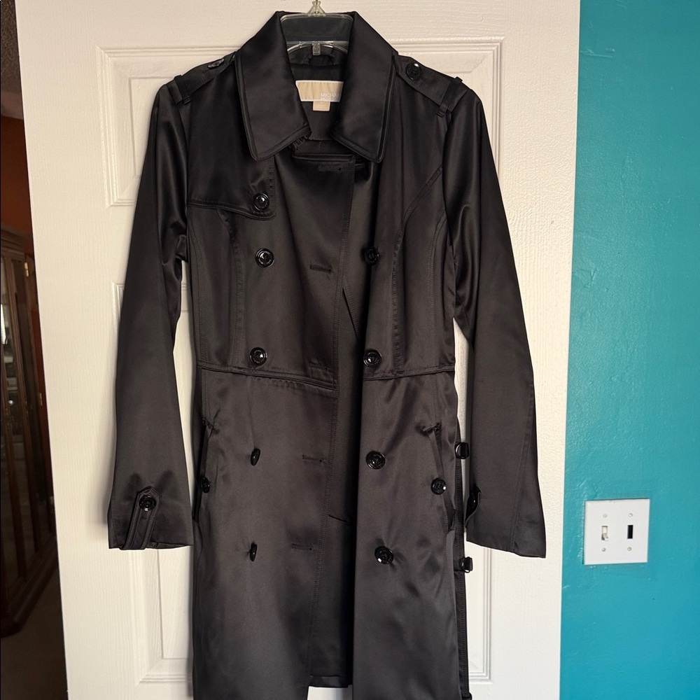 Michael Kors Black Double-Breasted Trench Coat